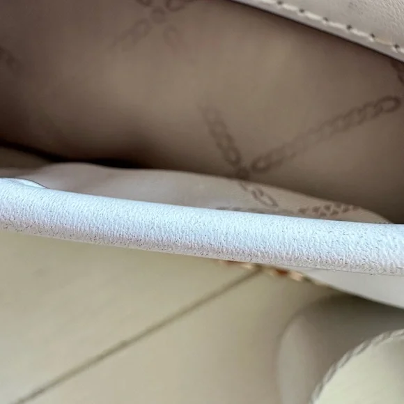 Michael Kors Jet set leather woven crossbody bag white gold - Picture 9 of 13